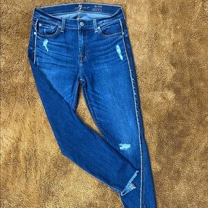 7 For All Mankind Dark Blue Skinny Jeans